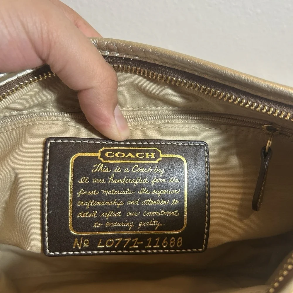Coach Y2K Signature Canvas Jacquard Baguette 2007 Shoulder Bag/Purse Gold Hardwa